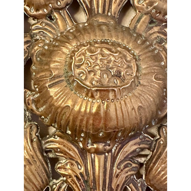 19th Century Italian Pair of Antique Brass Altar Palmettes For Sale - Image 14 of 15