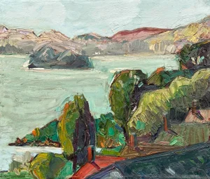 Landscape Original Expressionist Oil on Canvas Bay Area Ca Hartman