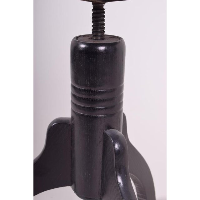 Art Deco Piano Swivel Stool in Oak, Czech, 1920s For Sale - Image 4 of 8
