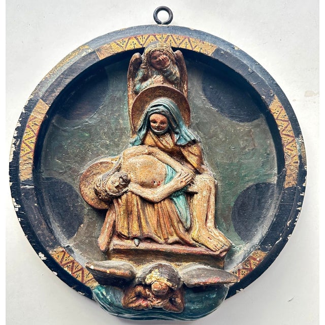 Gothic Relief, Anna Selbdritt, Southern Germany, Around 17th Century For Sale - Image 9 of 9