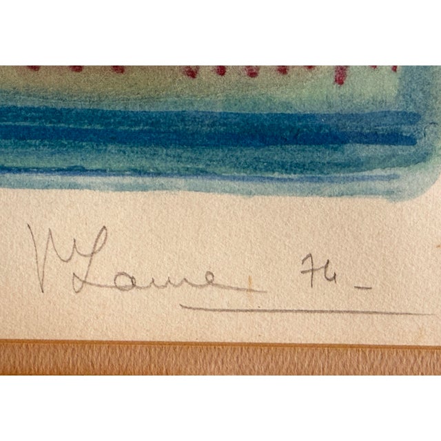 1970s Fantastic Abstract Watercolor by French Artist, Marie Luare-Ilie For Sale - Image 9 of 11