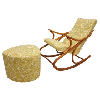 Set of Mid-Century Bentwood Rocking Chair by Ton, 1950s For Sale