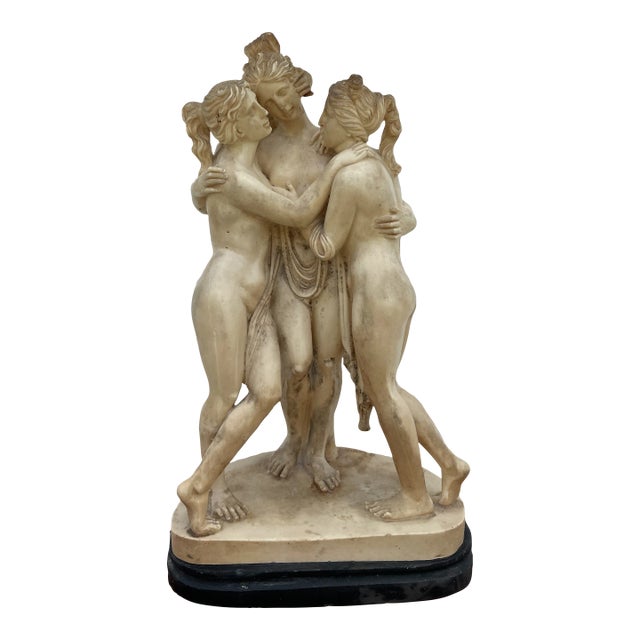 A.Santini作　三美神　彫刻　イタリア製 Sculptor A. Santini The Three Graces 9 3/4