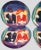 Colorful Sango “Cafe Americana” Decorative Plates Measuring 11.5'' x 10.5'' Oval x 1.25'' High. Good Condition, please...