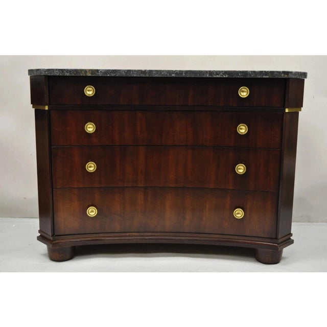 Henredon Empire Neoclassical Marble Top Mahogany 4 Drawer Dresser Chest Commode For Sale - Image 12 of 12