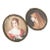 Pair of Antique Hand-Painted Miniature Portraits After Masters For Sale