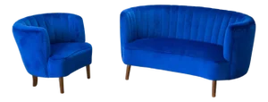 Danish Curved Loveseat & Matching Chair