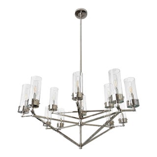 Visual Comfort Signature Thomas O’Brien Marais Large Chandelier Polished Nickel For Sale