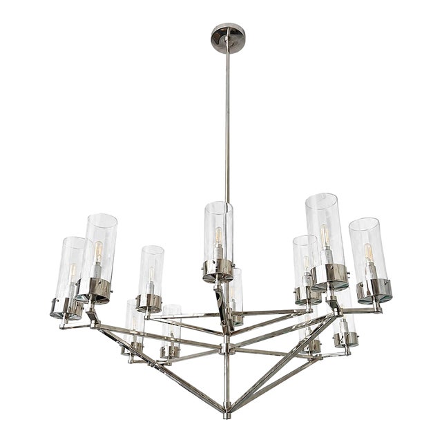 Visual Comfort Signature Thomas O’Brien Marais Large Chandelier Polished Nickel For Sale