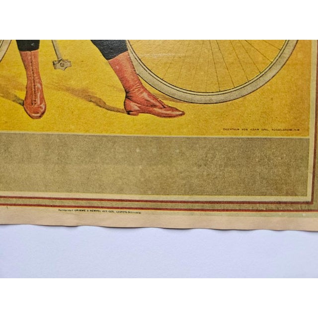 1930s Art Deco Opel Automobile Advertising Poster, 1930s For Sale - Image 5 of 8