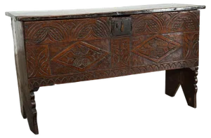 17th Century English Oak Coffer, 1670s