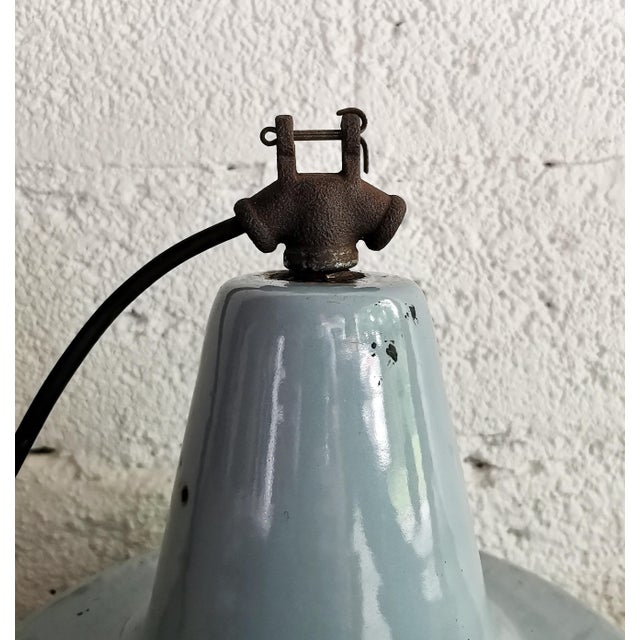 Gray Vintage Industrial Pendant Lamp from S.E.M. Reluma, Belgium, 1930s For Sale - Image 8 of 10