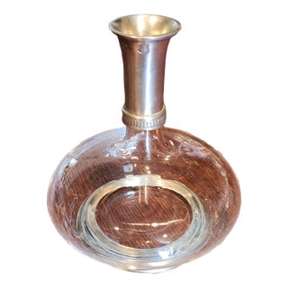 Pewter and Crystal Wine Decanter For Sale