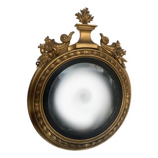 Gilded Carved Wood Witch Mirror, 19th Century For Sale