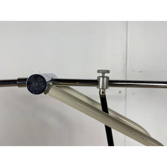 Vintage Chromed and White Metal Up-Light Floor Lamp, 1970s For Sale - Image 3 of 13