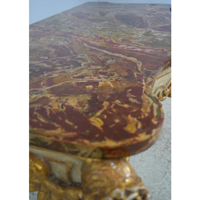 Antique Italian Rococo Marble Top Console Table For Sale - Image 11 of 15