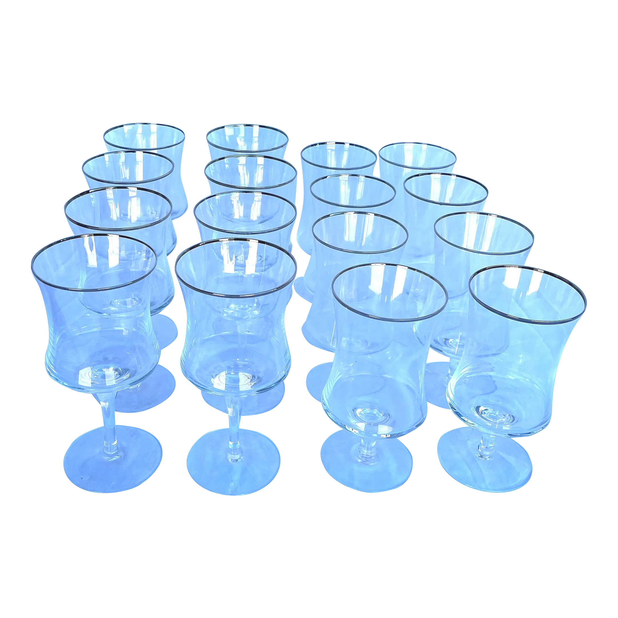 1960's Vintage Drinking Glasses- Set of 16 | Chairish