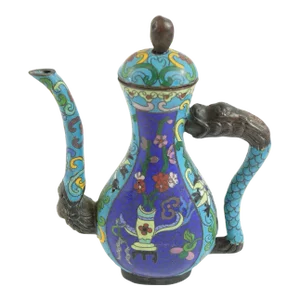 Antique Chinese Cloisonne Decorative Teapot