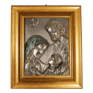 Florentine Artist, Mother and Child, 1970s, Silver Plating For Sale