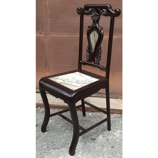 Late Qing Dynasty Rosewood and Marble Insets Shanghai Chair, Circa 1820s For Sale In Washington DC - Image 6 of 9