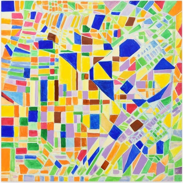 Giorgio Lo Fermo, Mosaic Abstract, 2019, Oil on Canvas For Sale - Image 3 of 3