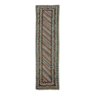 Antique Persian Kurdish Runner Rug With Linear Geometric Design - Rug & Kilim For Sale