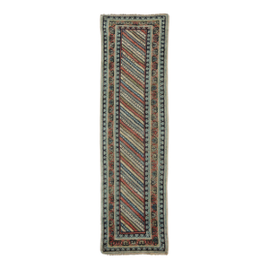 Antique Persian Kurdish Runner Rug With Linear Geometric Design - Rug & Kilim