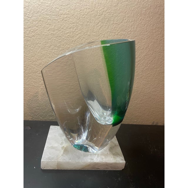 1980s Signed Goran Warff for Kosta Boda Sweden 8” Mirage Sommerso Vase For Sale - Image 5 of 7
