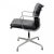 Vitra Black Leather and Matte Armrests Ea-208 Softpad Chair by Charles Eames for Vitra, 1990s For Sale - Image 4 of 10