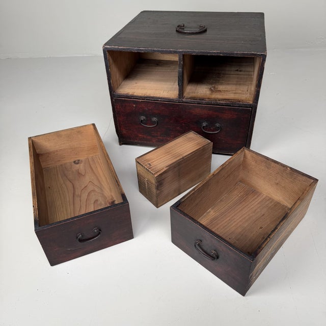 Antique Japanese Bunko Drawer Cabinet with Hidden Compartment, 1900s For Sale - Image 6 of 11