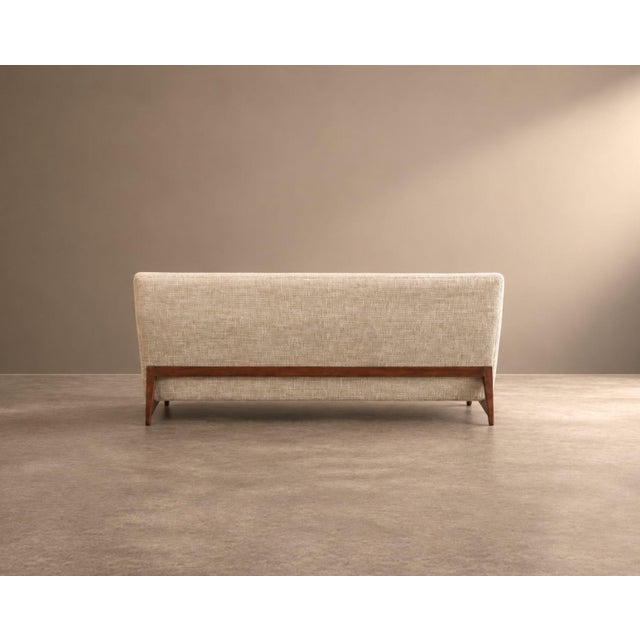 Mid 20th Century Mid-Century Modern Walnut Floating Sofa, Model U-150 by Jens Risom, Circa 1950s For Sale - Image 5 of 8