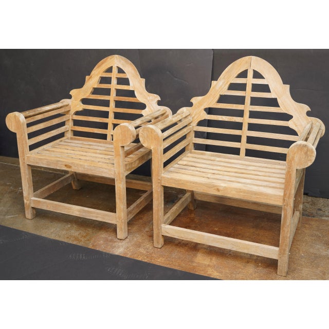 Wood Lutyens Style Garden Chair of Teak For Sale - Image 7 of 12