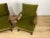 Pair of armchairs with a finely crafted wooden frame and green velvet upholstery, attributed to Paolo Buffa, made in Italy...