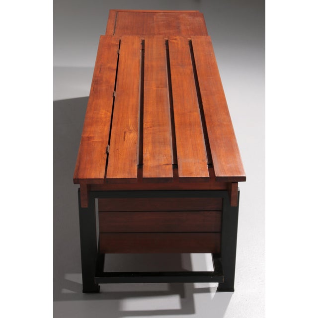 Vintage Wooden Bench with Storage, 1960 For Sale - Image 9 of 16