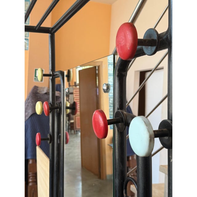 Black Wardrobe-Style Art Deco Hall Stand in Iron, France 1940s For Sale - Image 4 of 18