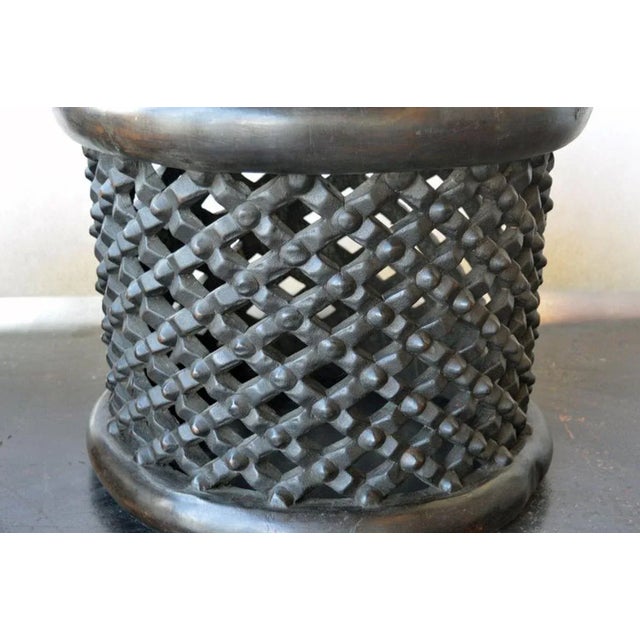 African Pair of African Bamileke Hand Carved Wood Tables or Stools For Sale - Image 3 of 6