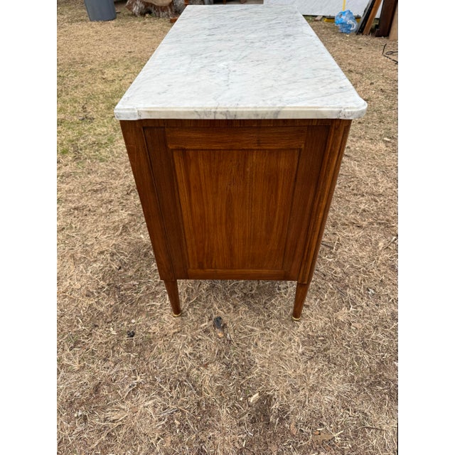 19th Century Louis XVI Carrara Marble Top Chest of Drawer / Commodes For Sale - Image 11 of 12