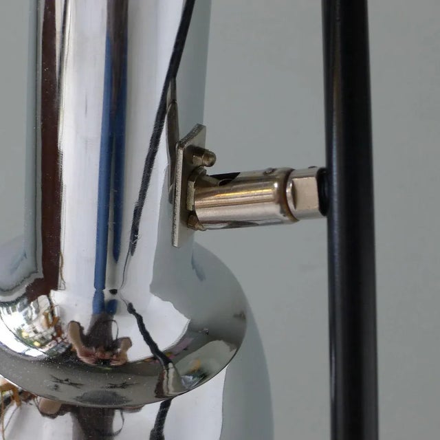 Floor Lamp with Movable Chrome & Black Cylindrical Shades, 1960s For Sale - Image 6 of 11