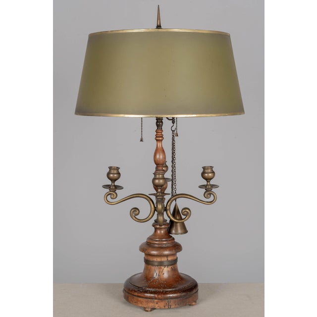Wood Vintage Italian Bouillotte Lamp by Chapman For Sale - Image 7 of 12
