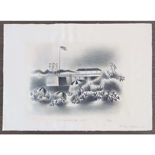 Printmaking Materials Simka Simkhovitch, Simka Simkhovitch WPA Artist Lithograph Island Beach 1933 American Modernist, 1933 For Sale - Image 7 of 7