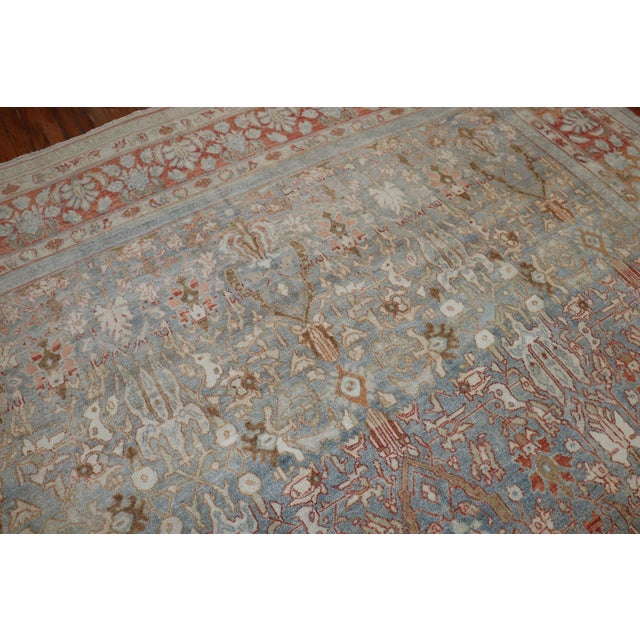 Early 20th Century Zabihi Collection Decorative Oversize Gray Blue Persian Bibikabad Rug - 10'7" x 17'1" For Sale - Image 10 of 12