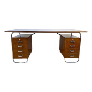 Vintage Bauhaus Oak Veneer Desk from Mücke & Melder, 1940s For Sale