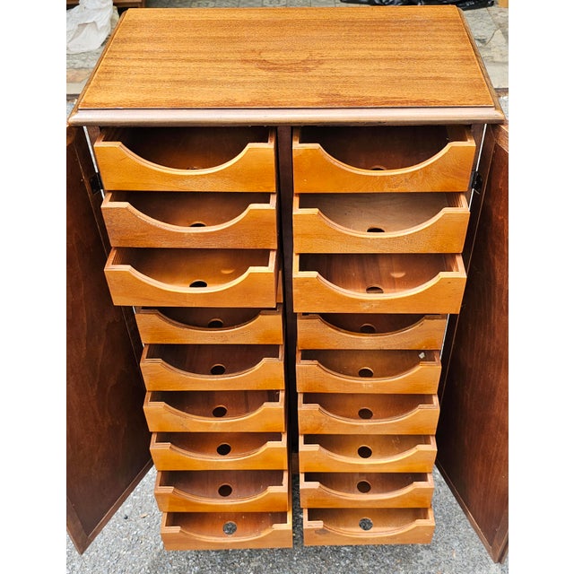 Brown Misouri Furniture Mid-Century Mahogany Two Door French Notaty Filing Cabinet For Sale - Image 8 of 11