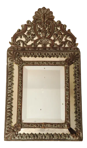 Napoleon III Wall Mirror with Intricate Floral and Scroll Motifs