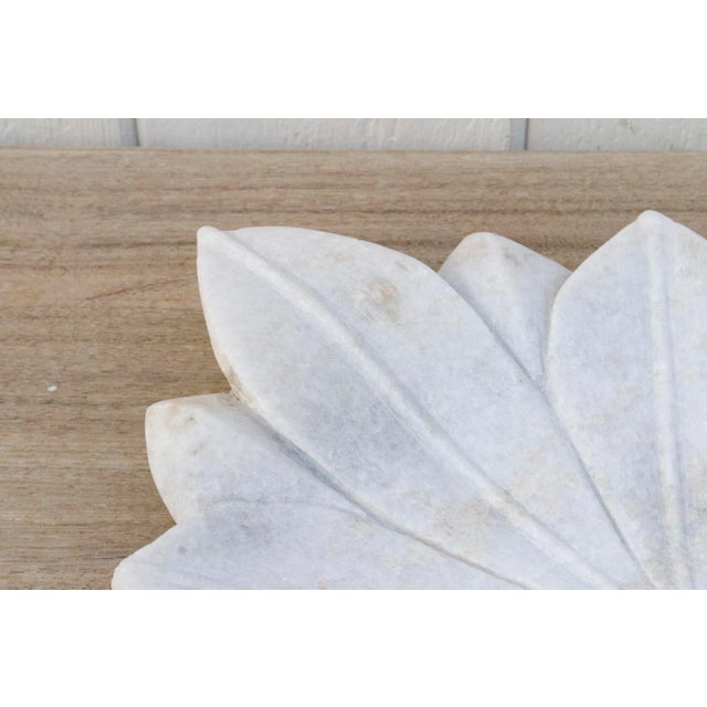 Carved Floral Motif Marble Tray For Sale - Image 4 of 8