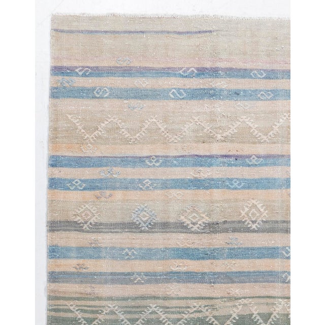 Tan Vintage Circa 1940 Tan Turkish Kilim Flatweave Rug 6'6 X 10'11 For Sale - Image 8 of 12