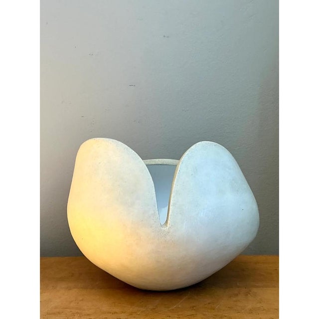Ceramic Vintage White Ceramic Sculptural Bowl For Sale - Image 7 of 13