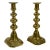 Antique Brass Push-Up Candlesticks, a Pair For Sale