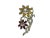 Superb Vintage Floral Pin in Silver Tone with Rhinestones in Daisies, featuring faux yellow sapphire and ruby, and a round...