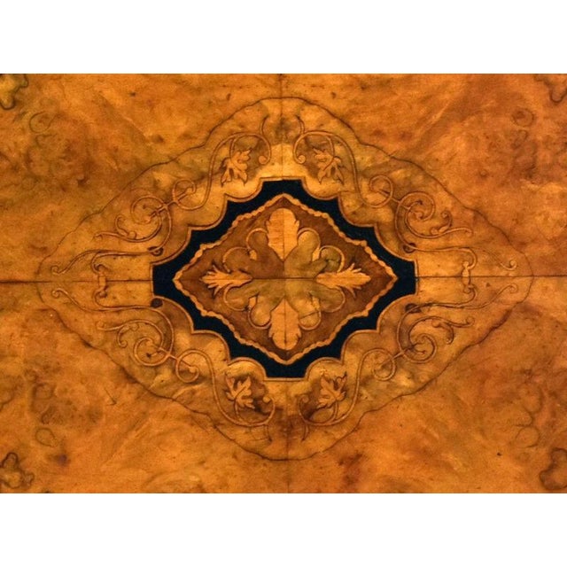 Victorian Burr Walnut Inlaid Coffee Table, 1860 For Sale - Image 6 of 8